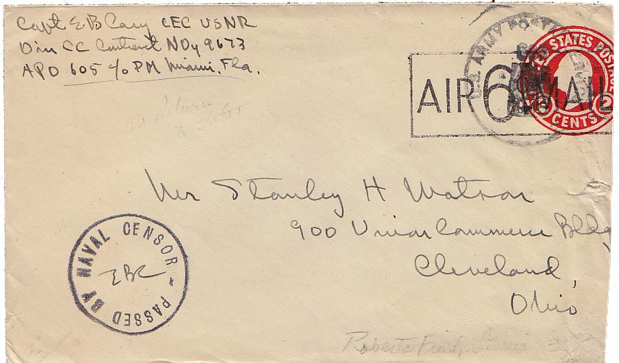 2c Washington Circular Die Envelope Overprinted Air 6c Mail 1945 U.S