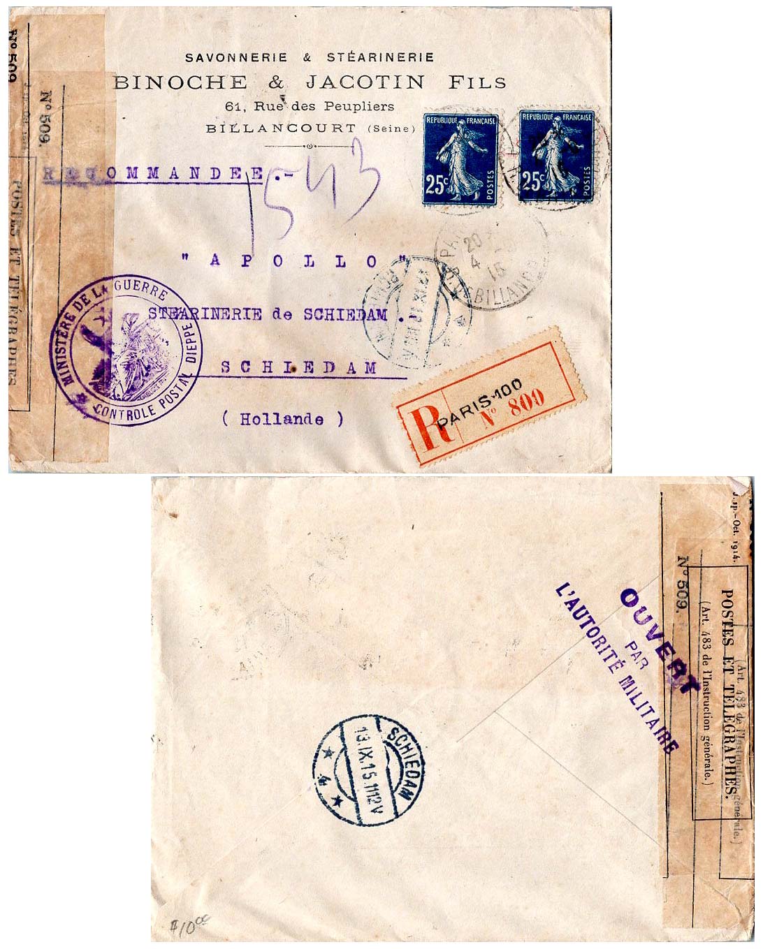 Lot FR150904 - France  -  Jim Forte Postal History Sale List 2016
