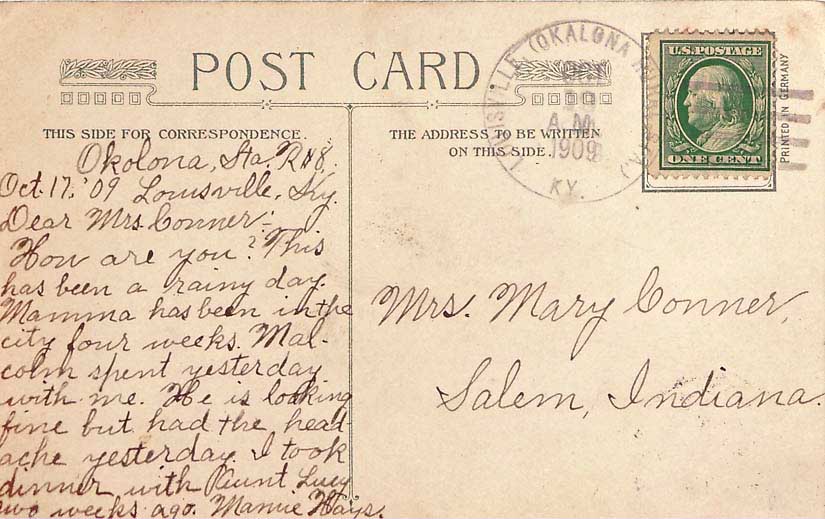 Lot KY091019B - Kentucky  -  Jim Forte Postal History Sale List 2016