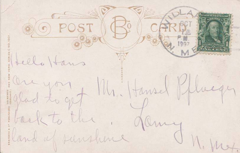 Lot NM071010 - United States New Mexico  -  Jim Forte Postal History Sale List 2016