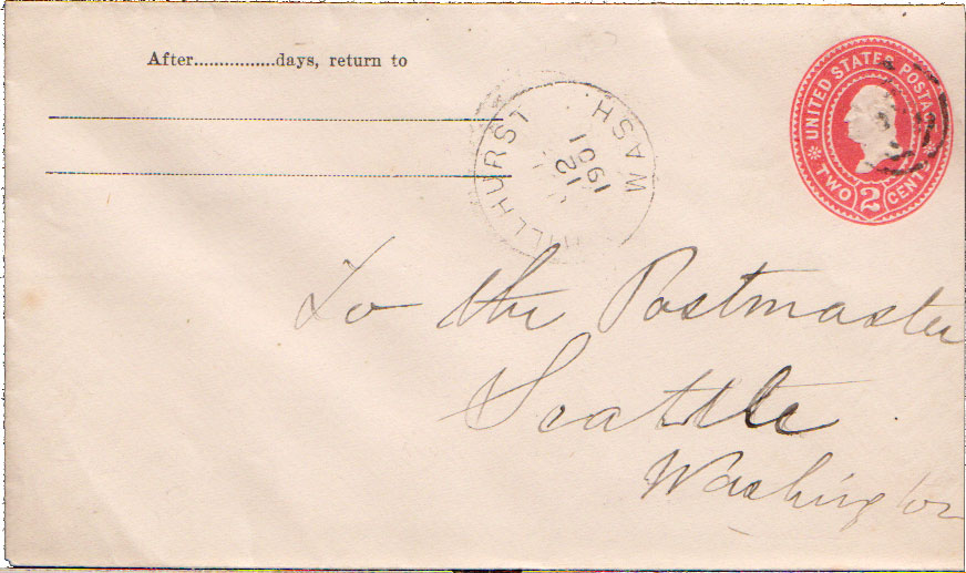 Lot WA010712 - Washington - Jim Forte Postal History Sale List 2016 Lot WA010712 - Washington - Jim Forte Postal History Sale List 2016