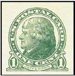 1c Green Jefferson Postal Card