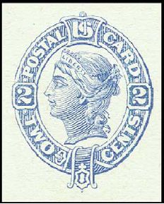 1c Blue Liberty Postal Card