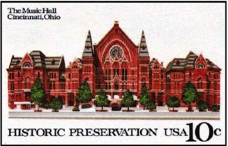 10c Cincinnati Music Hall Historic Preservation Postal Card 