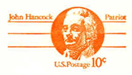 10c Hancock Postal Card